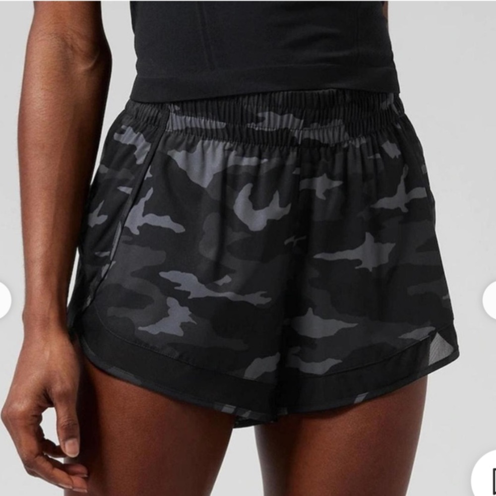 Athleta Camo Shorts Black and Grey